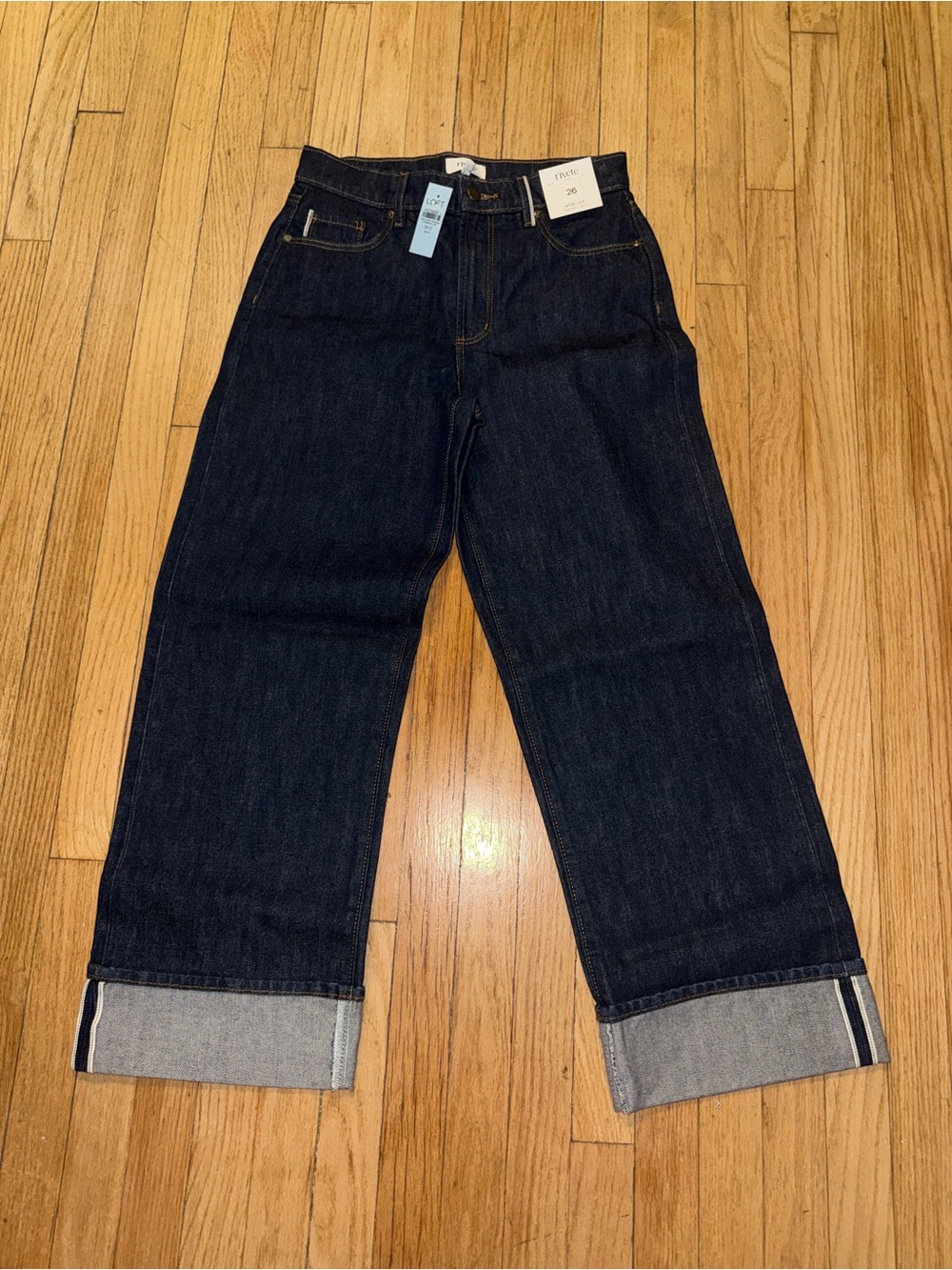 LOFT Women’s Dark Indigo Relaxed Straight-Leg Jeans